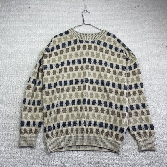 VTG 90s Arnold Palmer Earth Tone 3D Cable Knit Style Sweater Size XL Canada made - Picture 1 of 15